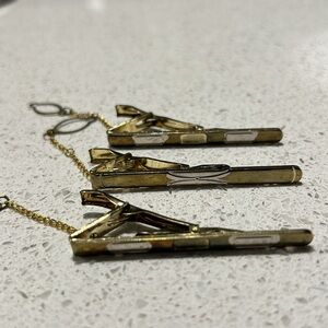 Vintage tie clips set of three